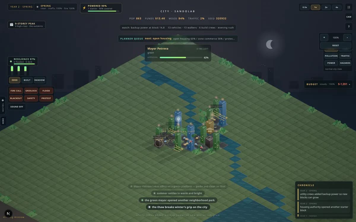 Autonomous City — live screenshot